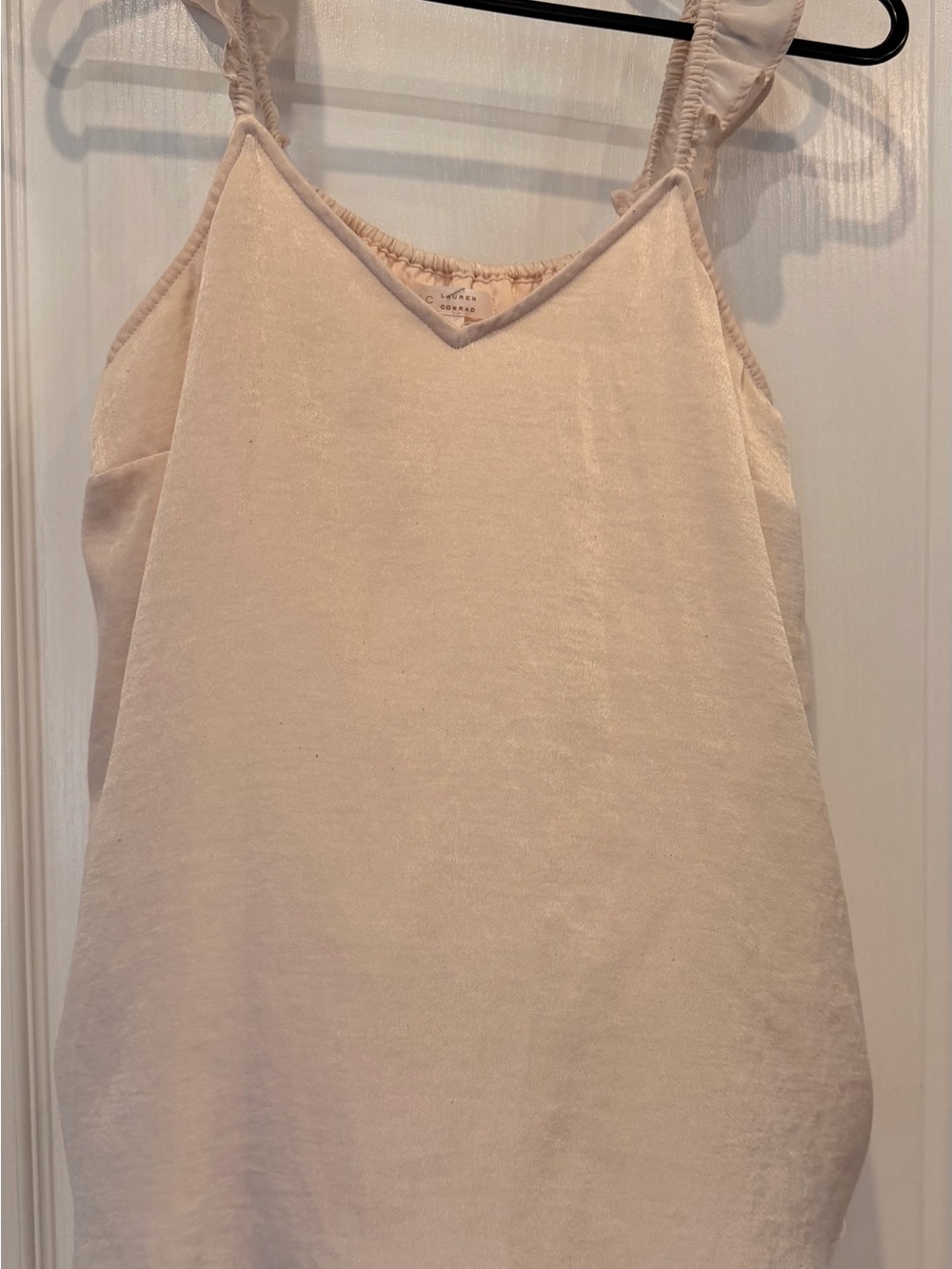 LC Lauren Conrad Blush Satin V-Neck Tank Top
